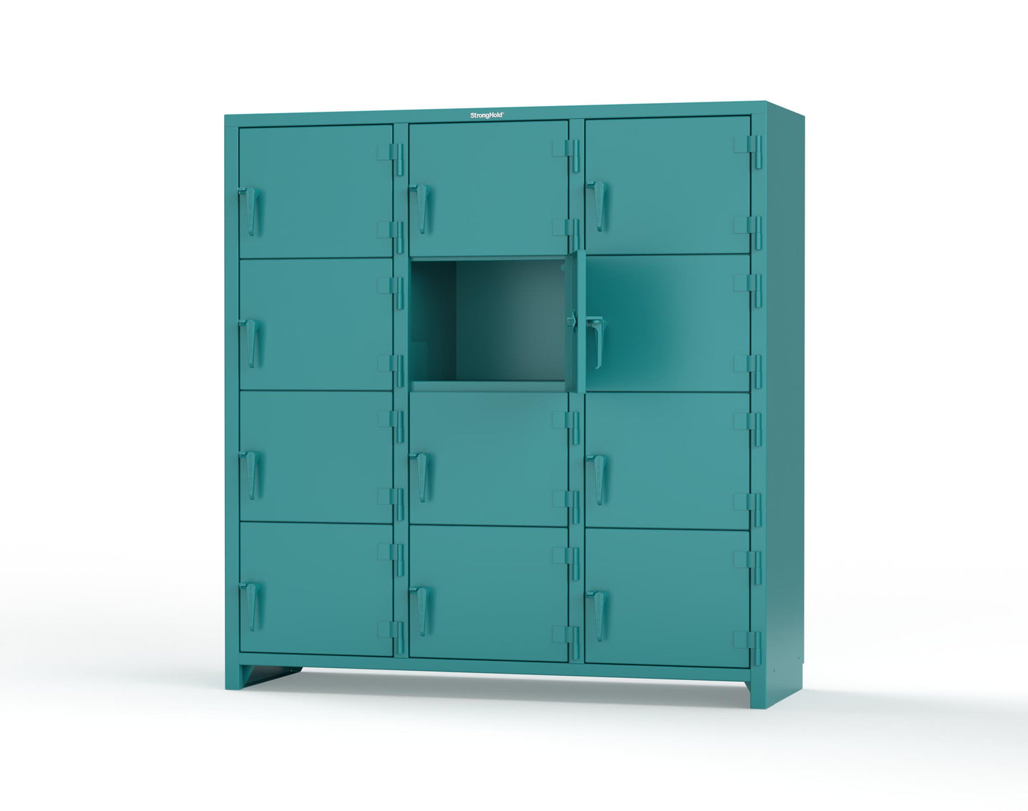 Extra Heavy Duty 14 GA 4-Tier Locker, 12 Compartments -72 in. W x 24 in. D x 75 in. H - 66-12D-24-4T-L-5021