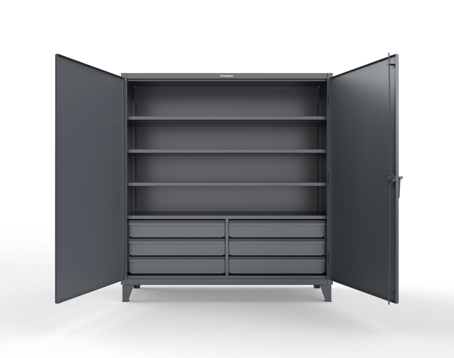 Extreme Duty 12 GA Cabinet with 6 Half-Width Drawers, 4 Shelves - 72 In. W x 24 In. D x 78 In. H - 66-244-6/5DB-7024