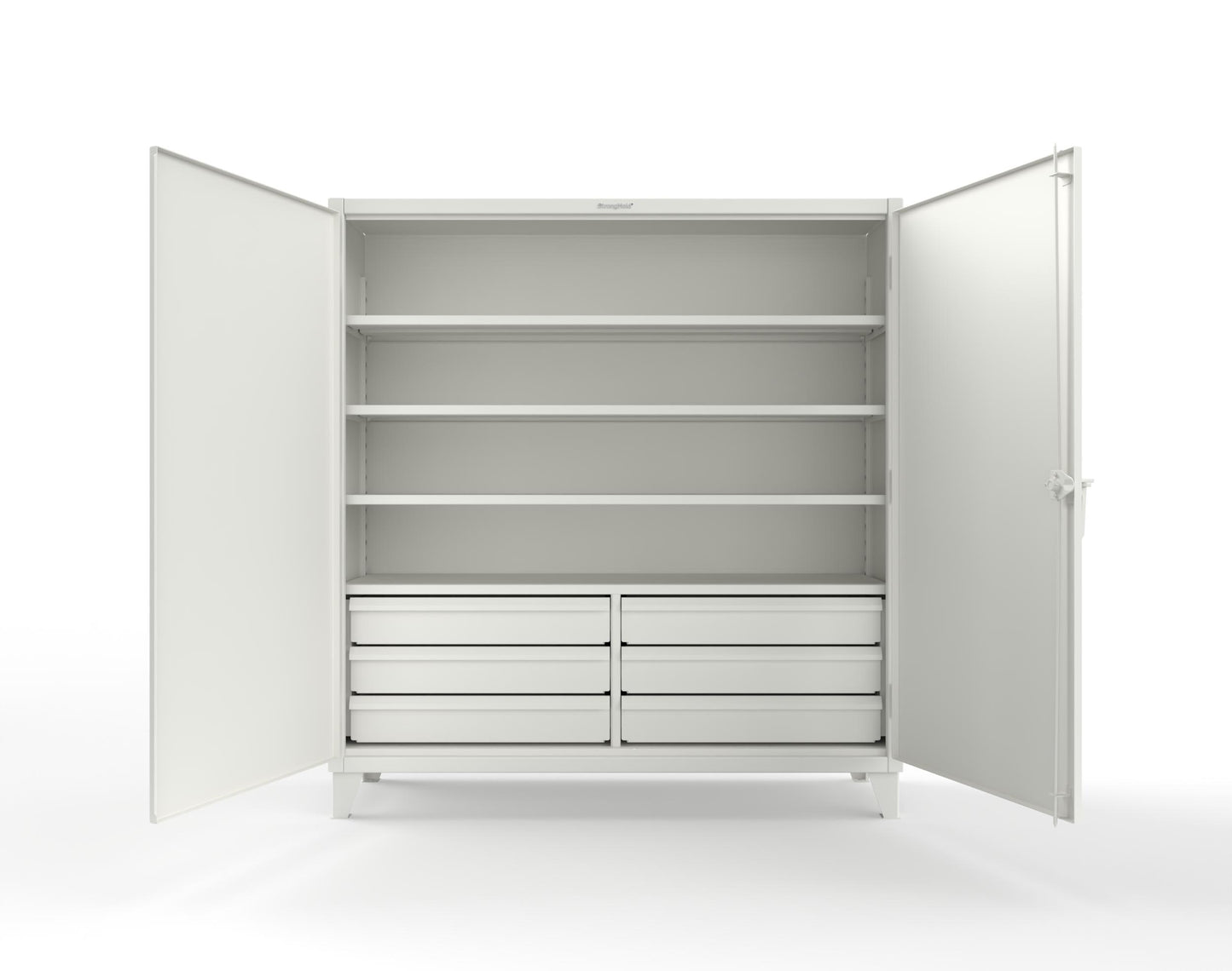 Extreme Duty 12 GA Cabinet with 6 Half-Width Drawers, 4 Shelves - 72 In. W x 24 In. D x 78 In. H - 66-244-6/5DB-9003