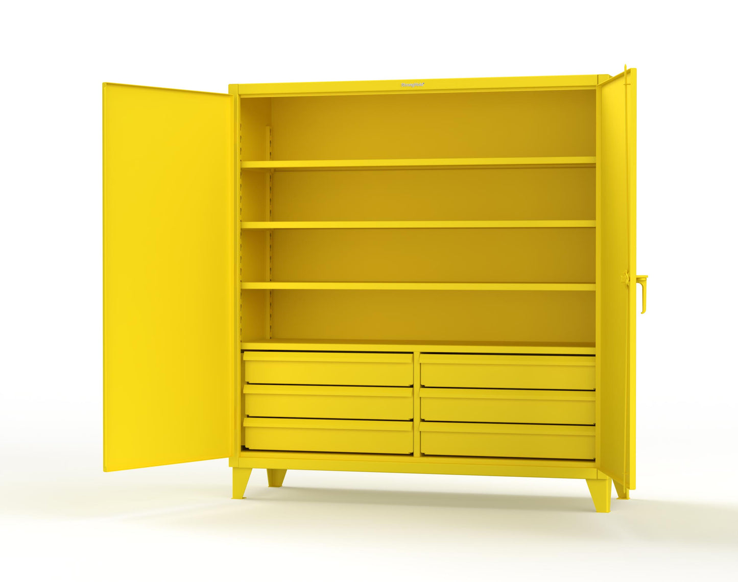 Extreme Duty 12 GA Cabinet with 6 Half-Width Drawers, 4 Shelves - 72 In. W x 24 In. D x 78 In. H - 66-244-6/5DB-1021