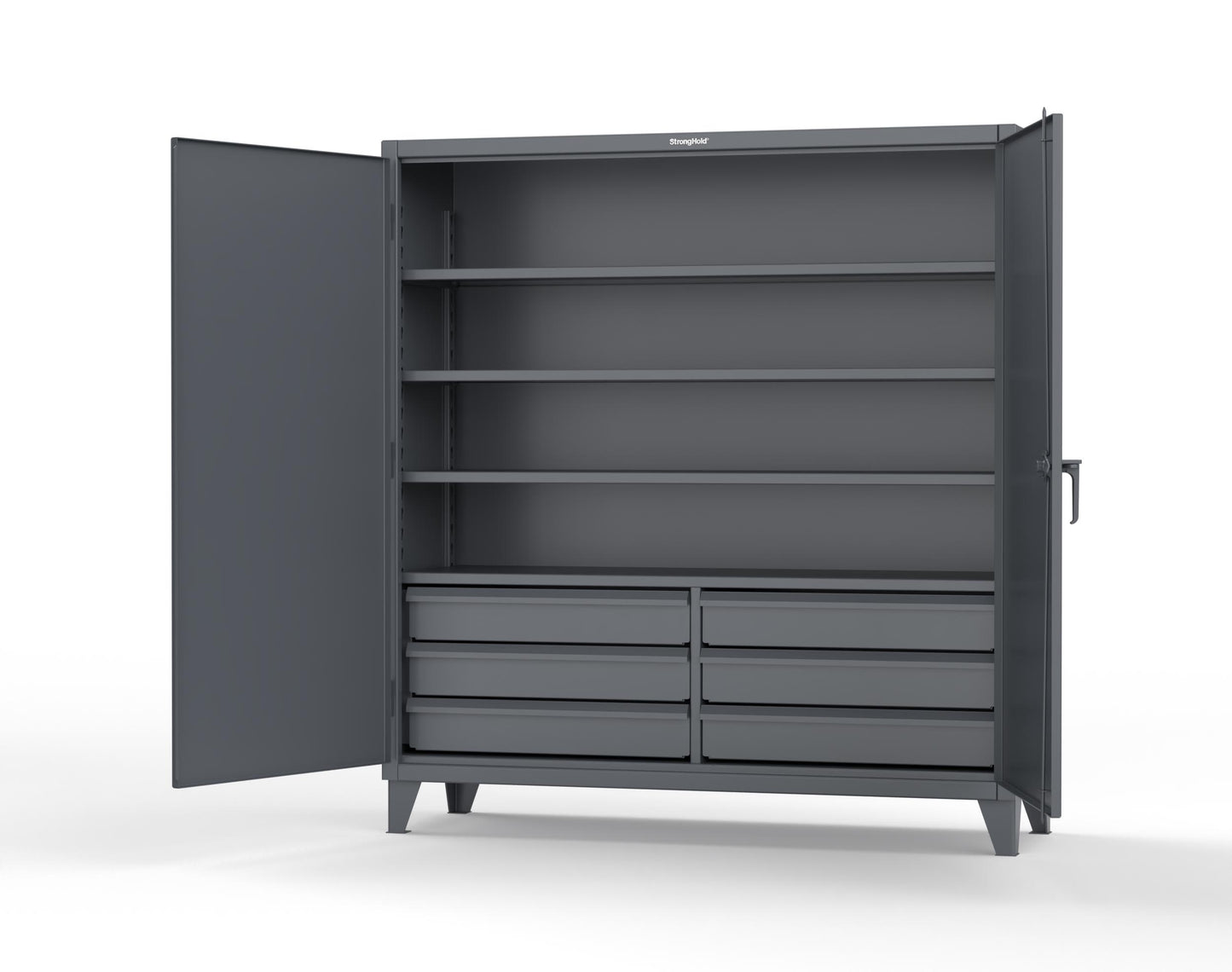 Extreme Duty 12 GA Cabinet with 6 Half-Width Drawers, 4 Shelves - 72 In. W x 24 In. D x 78 In. H - 66-244-6/5DB-7024