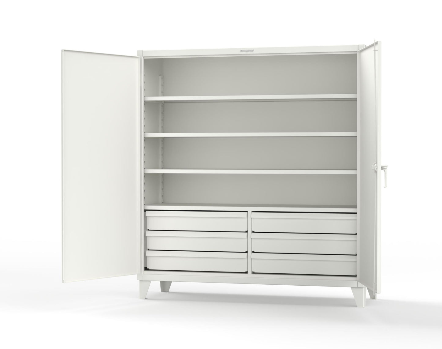 Extreme Duty 12 GA Cabinet with 6 Half-Width Drawers, 4 Shelves - 72 In. W x 24 In. D x 78 In. H - 66-244-6/5DB-9003