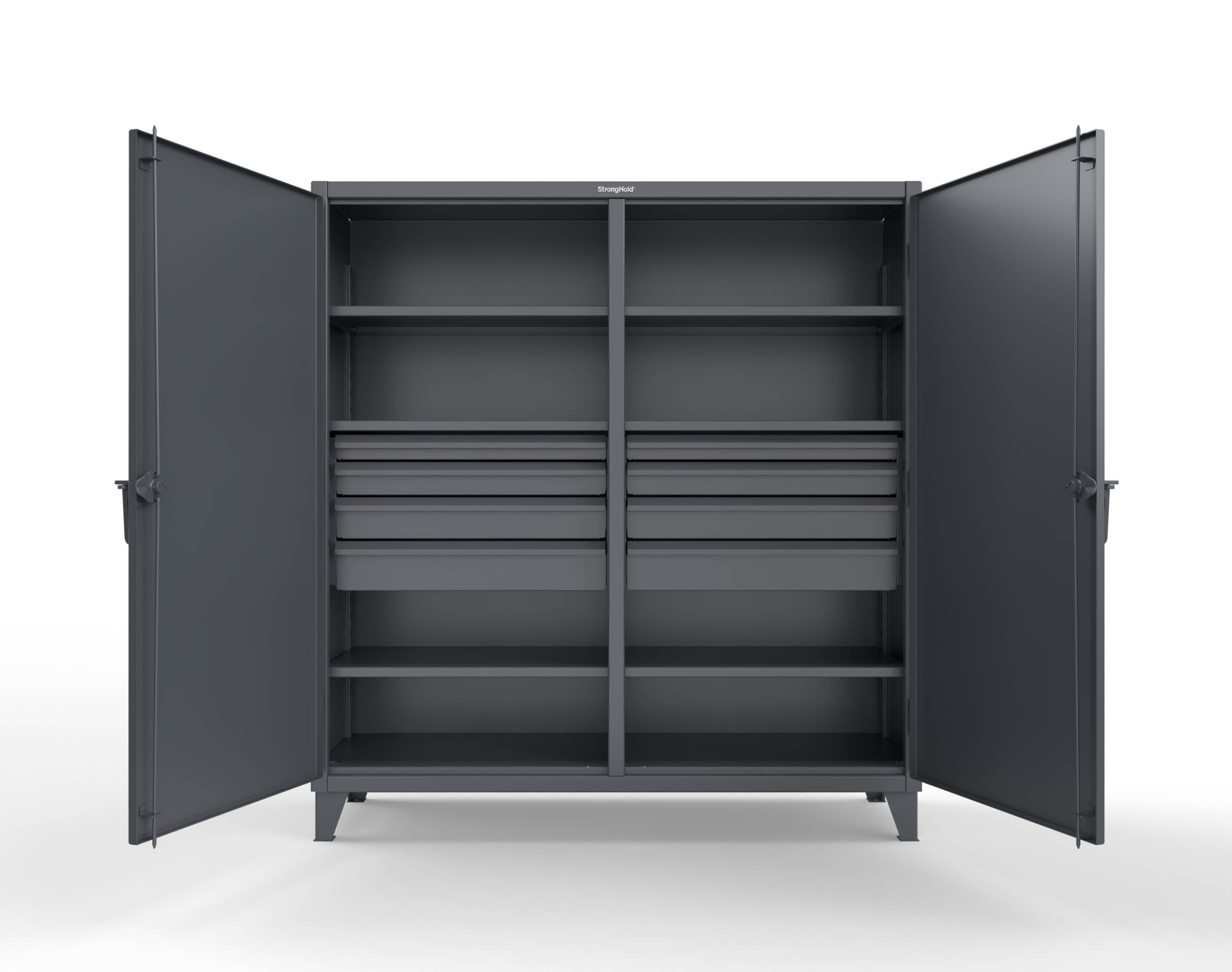 Extreme Duty 12 GA Double Shift Cabinet with 8 Drawers, 6 Shelves - 72 ...