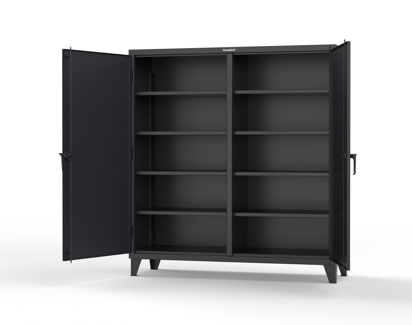 Extreme Duty 12 GA Double Shift Cabinet with 8 Shelves - 72 In. W x 24 In. D x 78 In. H - 66-DS-248-9005