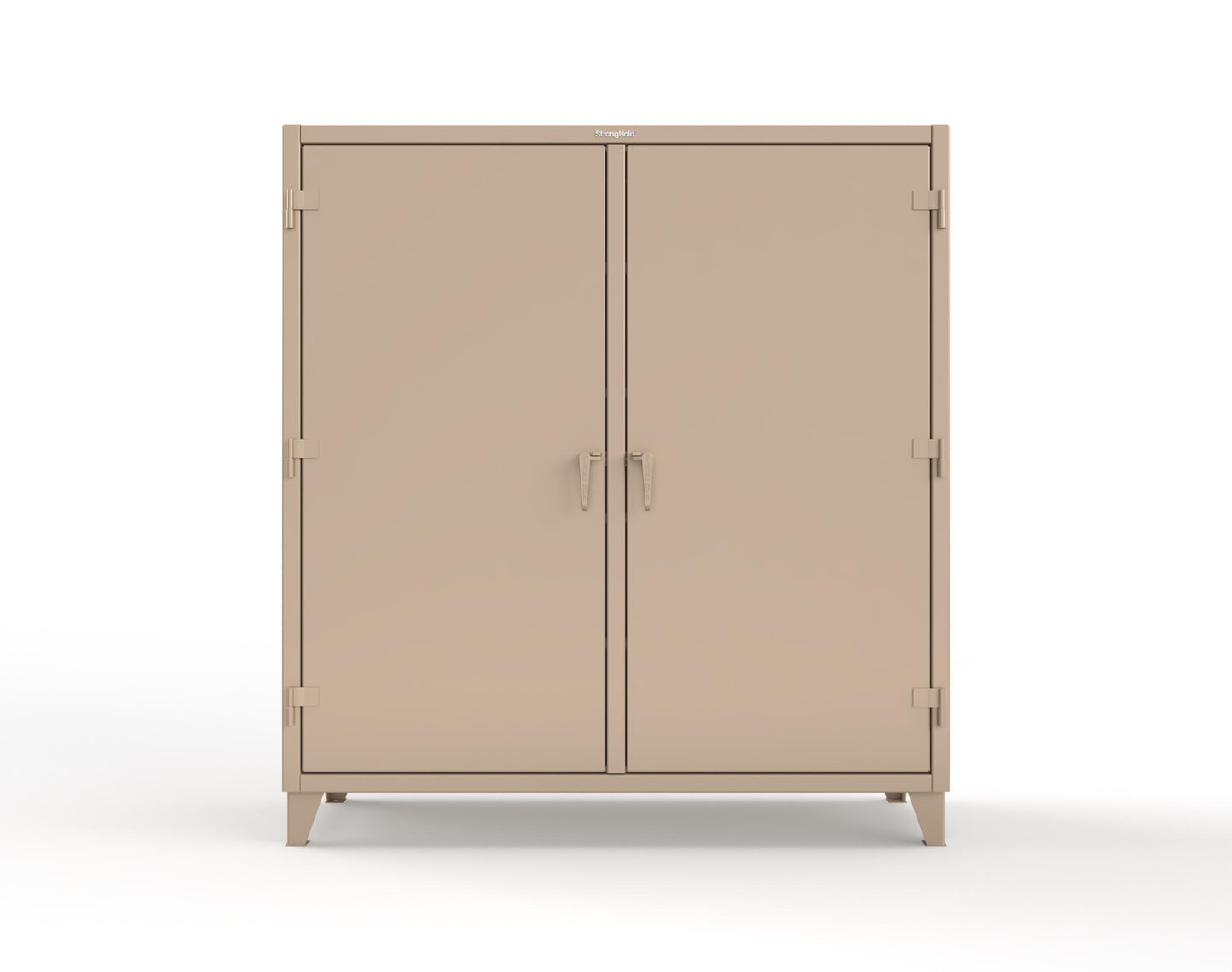 Extreme Duty 12 GA Double Shift Janitorial Cabinet with 8 Shelves - 72 In. W x 24 In. D x 78 In. H - 66-DSBC-248-1019