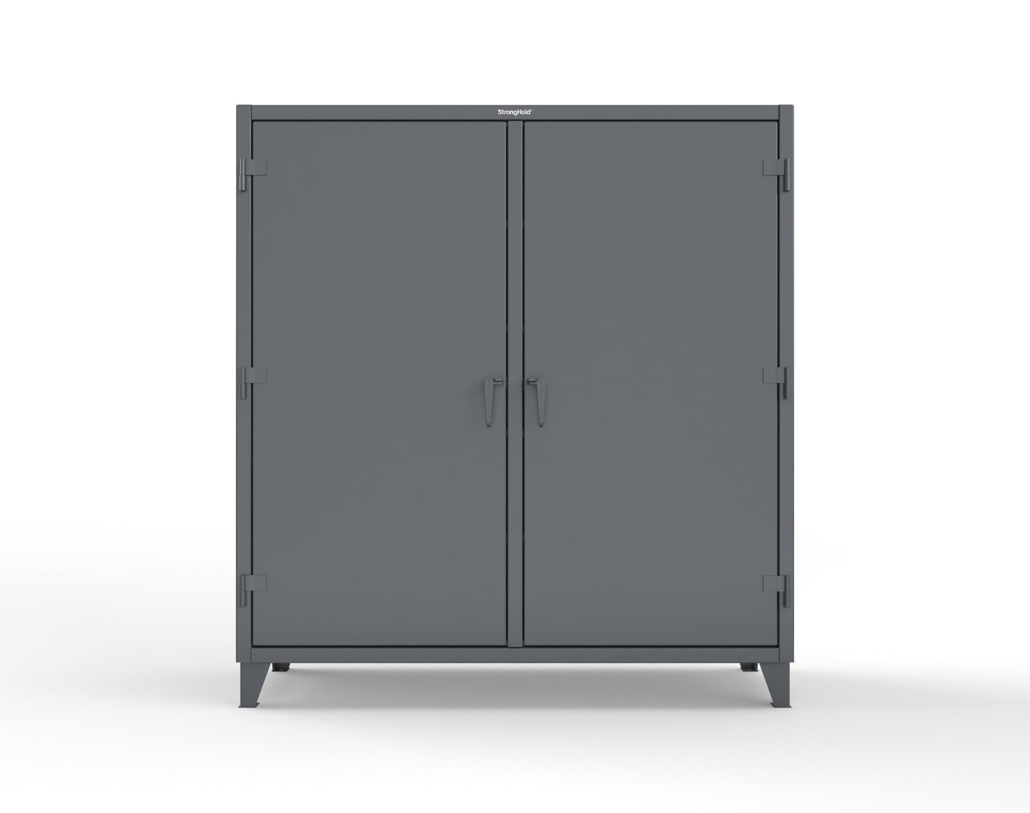 Extreme Duty 12 GA Double Shift Janitorial Cabinet with 8 Shelves - 72 In. W x 24 In. D x 78 In. H - 66-DSBC-248-7024
