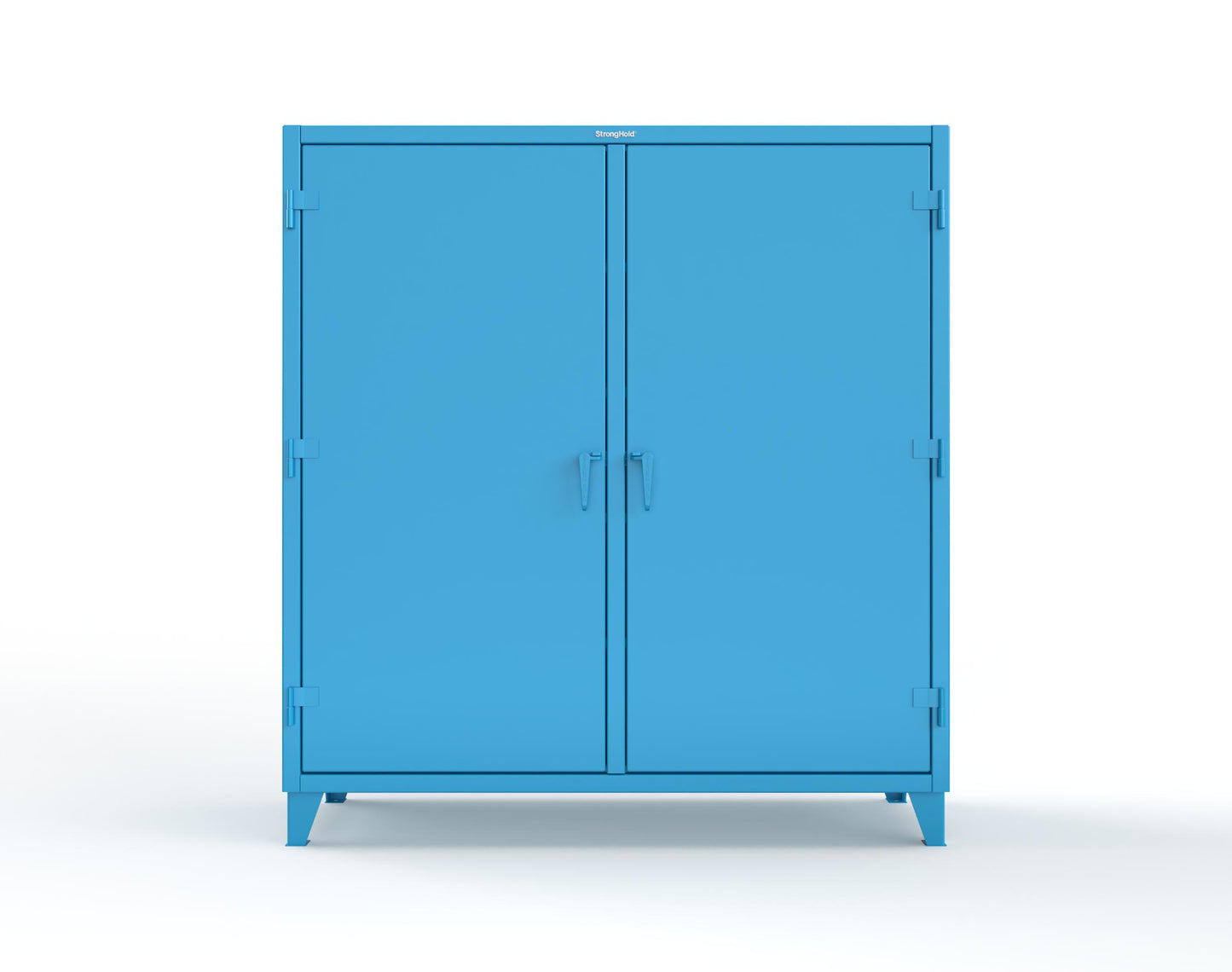 Extreme Duty 12 GA Double Shift Janitorial Cabinet with 8 Shelves - 72 In. W x 24 In. D x 78 In. H - 66-DSBC-248-5012