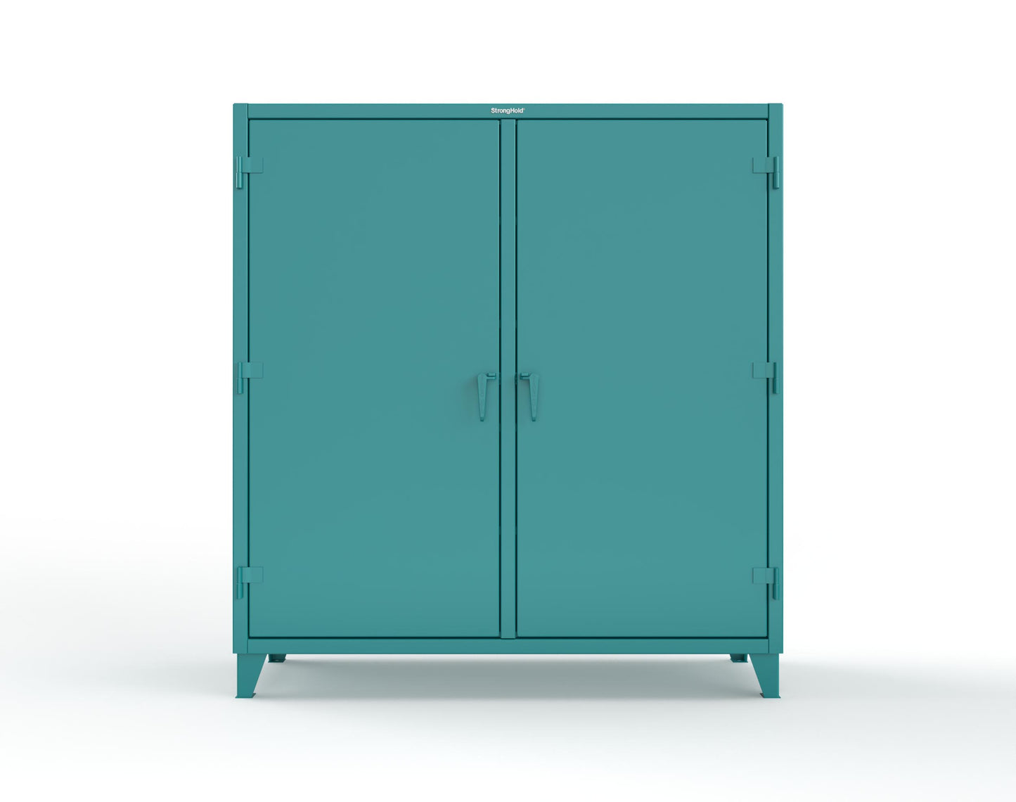 Extreme Duty 12 GA Double Shift Janitorial Cabinet with 8 Shelves - 72 In. W x 24 In. D x 78 In. H - 66-DSBC-248-5021