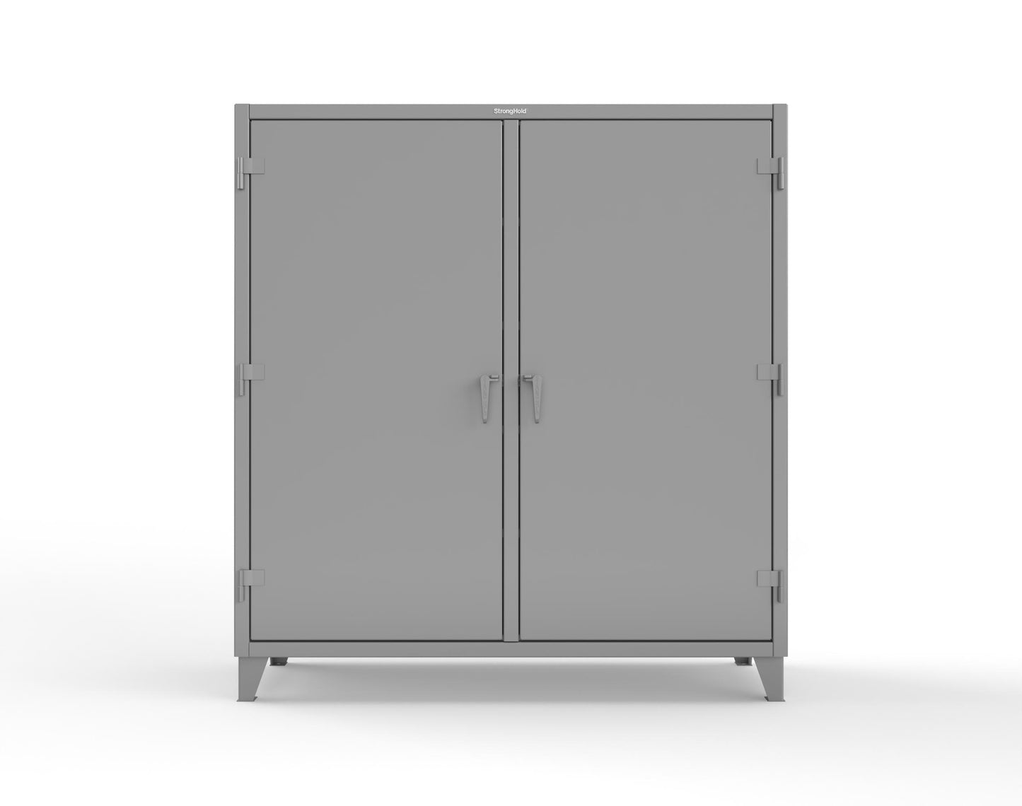 Extreme Duty 12 GA Double Shift Janitorial Cabinet with 8 Shelves - 72 In. W x 24 In. D x 78 In. H - 66-DSBC-248-7037