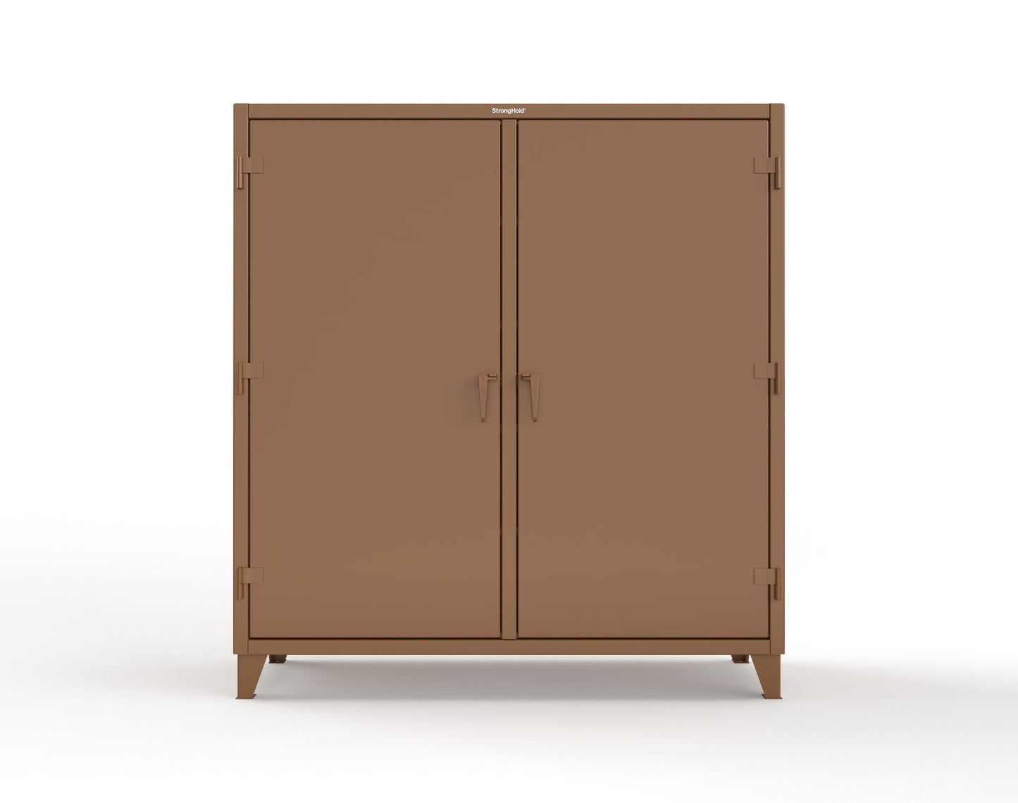 Extreme Duty 12 GA Double Shift Janitorial Cabinet with 8 Shelves - 72 In. W x 24 In. D x 78 In. H - 66-DSBC-248-8008