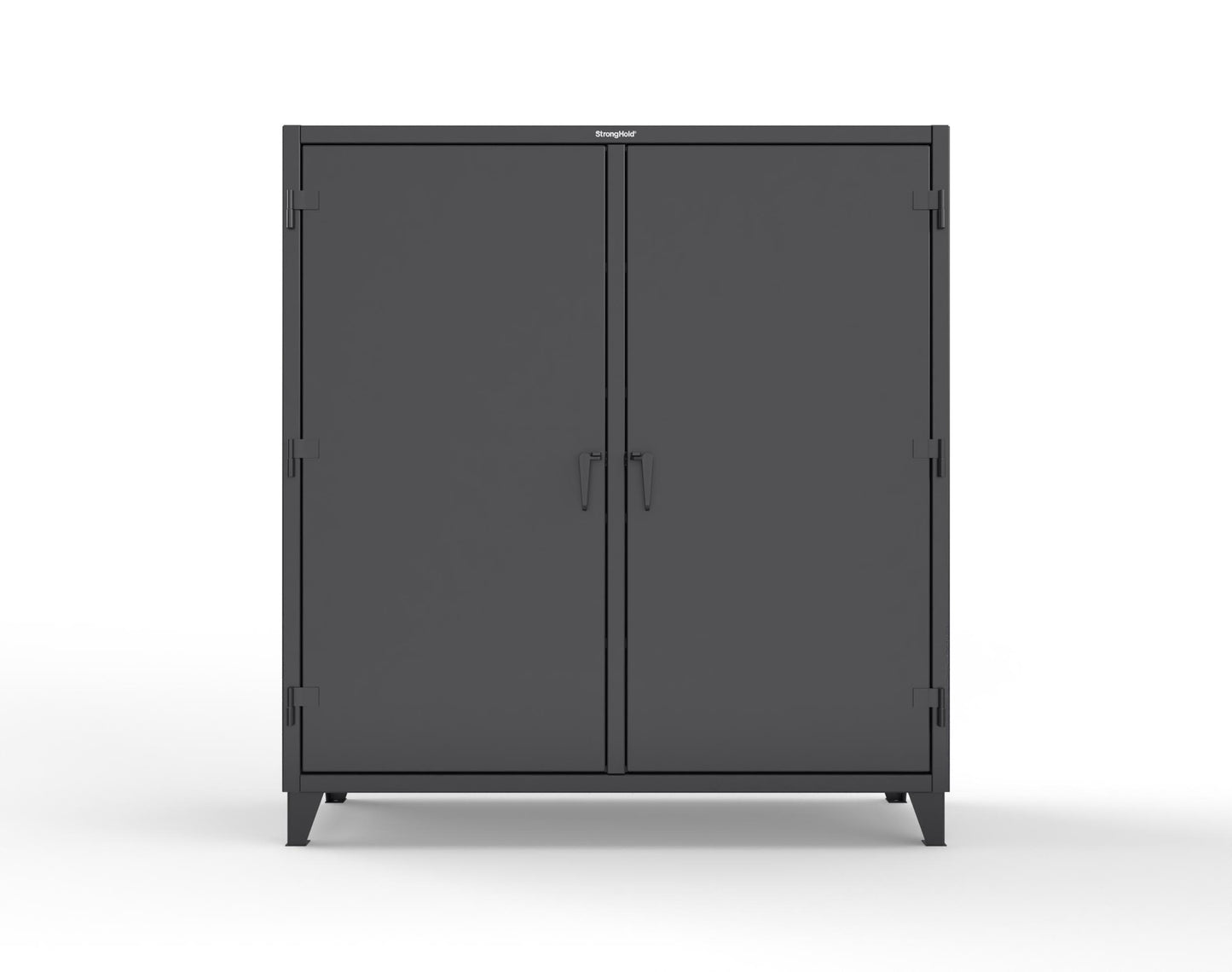 Extreme Duty 12 GA Double Shift Janitorial Cabinet with 8 Shelves - 72 In. W x 24 In. D x 78 In. H - 66-DSBC-248-9005