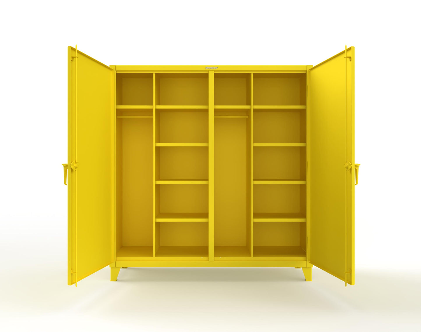 Extreme Duty 12 GA Double Shift Uniform Cabinet with 10 Shelves - 72 In. W x 24 In. D x 78 In. H - 66-DSW-2410-1021