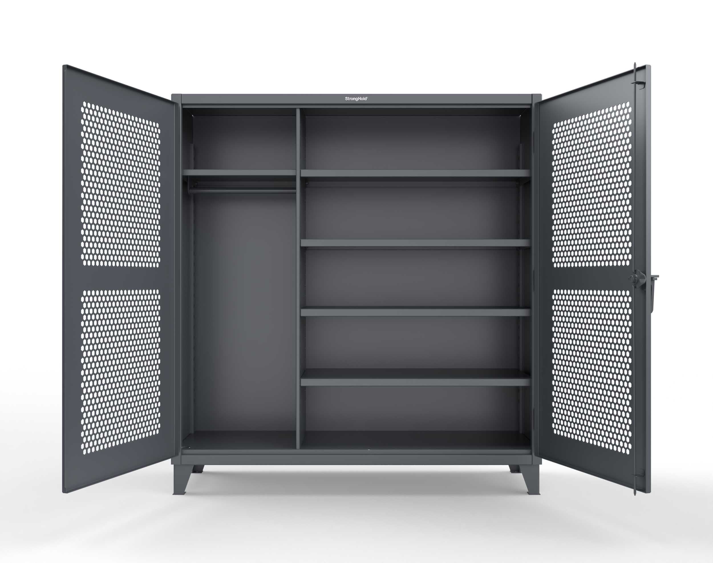 Extreme Duty 12 GA Ventilated (Hex) Uniform Cabinet with 5 Shelves - 7 ...