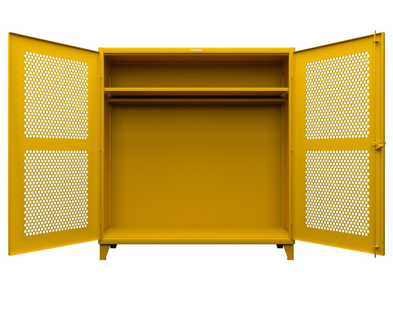 Extreme Duty 12 GA Ventilated (Hex) Uniform Cabinet with Hanger Rod, 1 Shelf - 72 In. W x 24 In. D x 78 In. H