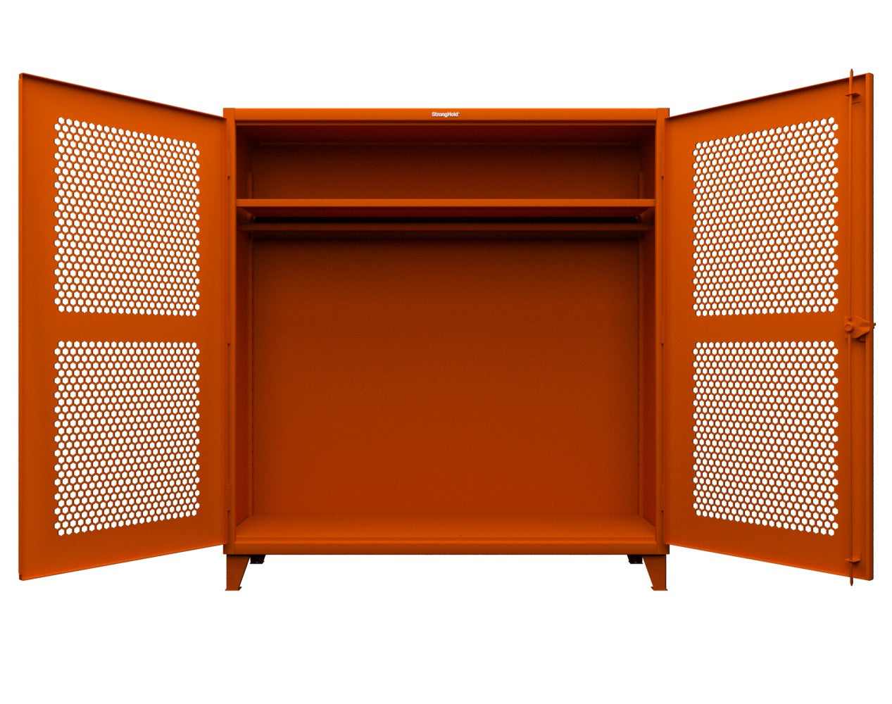 Extreme Duty 12 GA Ventilated (Hex) Uniform Cabinet with Hanger Rod, 1 Shelf - 72 In. W x 24 In. D x 78 In. H