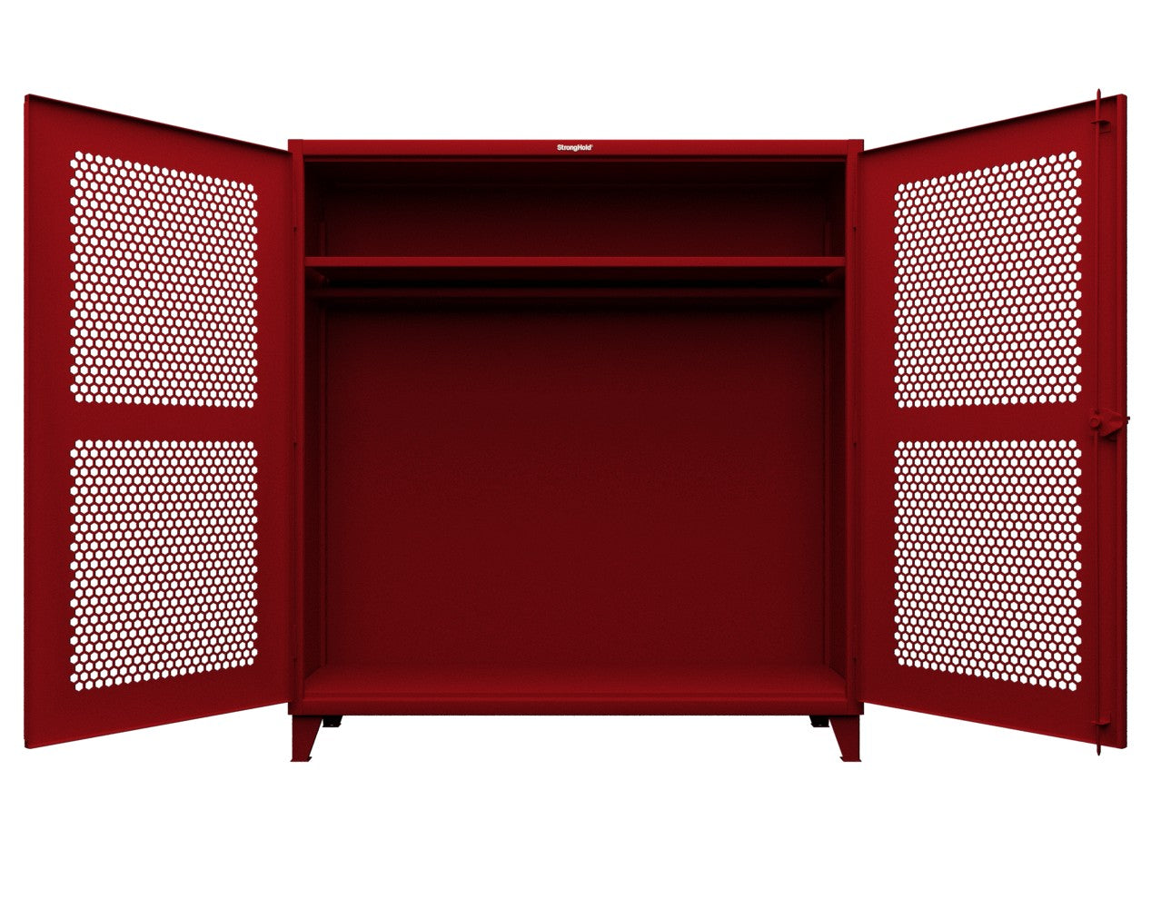Extreme Duty 12 GA Ventilated (Hex) Uniform Cabinet with Hanger Rod, 1 Shelf - 72 In. W x 24 In. D x 78 In. H