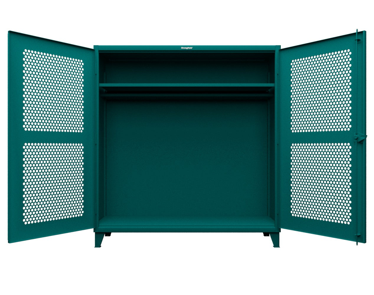 Extreme Duty 12 GA Ventilated (Hex) Uniform Cabinet with Hanger Rod, 1 Shelf - 72 In. W x 24 In. D x 78 In. H