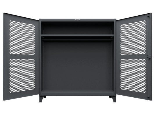 Extreme Duty 12 GA Ventilated (Hex) Uniform Cabinet with Hanger Rod, 1 Shelf - 72 In. W x 24 In. D x 78 In. H
