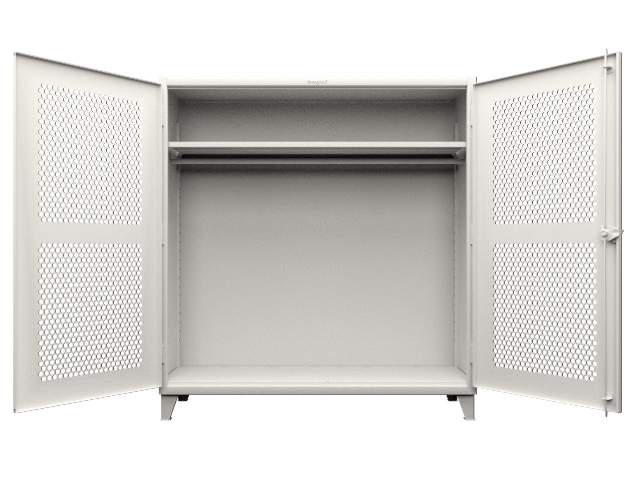 Extreme Duty 12 GA Ventilated (Hex) Uniform Cabinet with Hanger Rod, 1 Shelf - 72 In. W x 24 In. D x 78 In. H