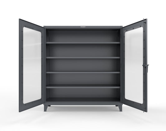 Extreme Duty 12 GA Clearview Cabinet with 4 Shelves - 72 In. W x 24 In. D x 78 In. H - 66-LD-244-7024