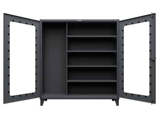 Extreme Duty 12 GA Clear View Janitorial Cabinet with 4 Shelves - 72 In. W x 24 In. D x 78 In. H
