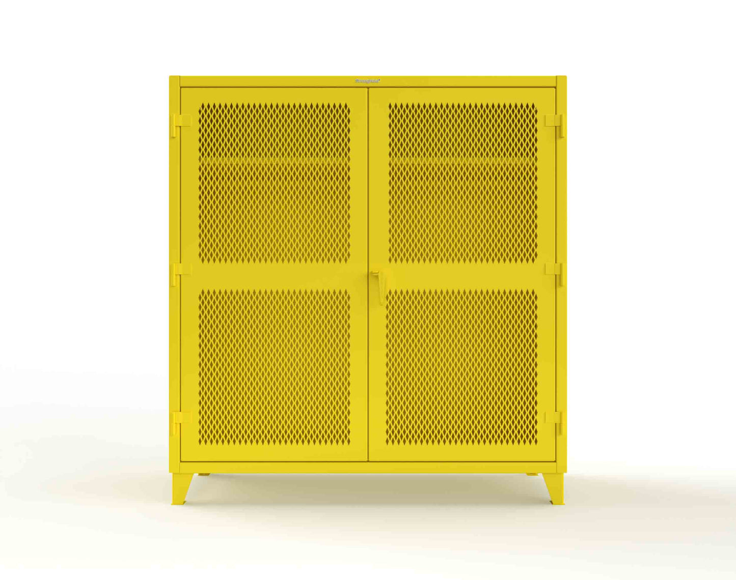 Extreme Duty 12 GA Ventilated (Diamond) Uniform Cabinet with Hanger Rod, 1 Shelf - 72 In. W x 24 In. D x 78 In. H - 66-V-WR-241-1021