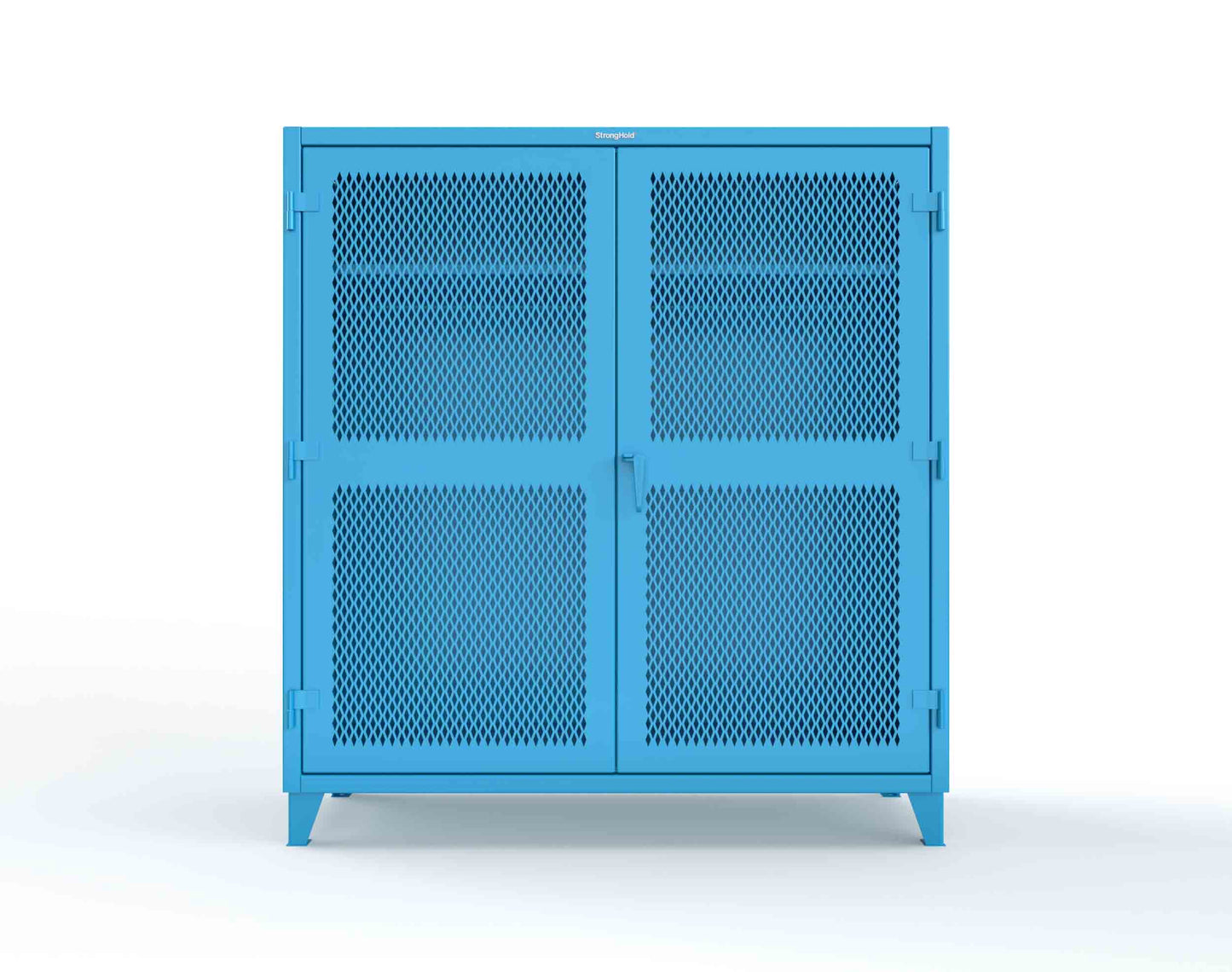 Extreme Duty 12 GA Ventilated (Diamond) Uniform Cabinet with Hanger Rod, 1 Shelf - 72 In. W x 24 In. D x 78 In. H - 66-V-WR-241-5012