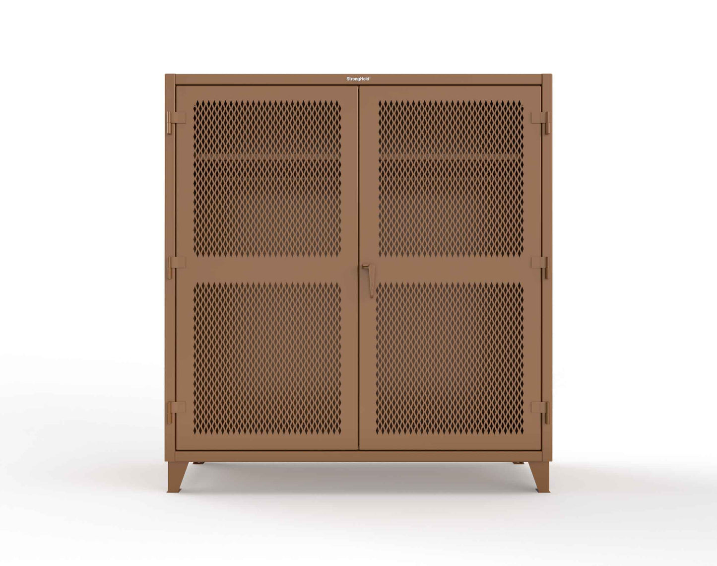 Extreme Duty 12 GA Ventilated (Diamond) Uniform Cabinet with Hanger Rod, 1 Shelf - 72 In. W x 24 In. D x 78 In. H - 66-V-WR-241-8008