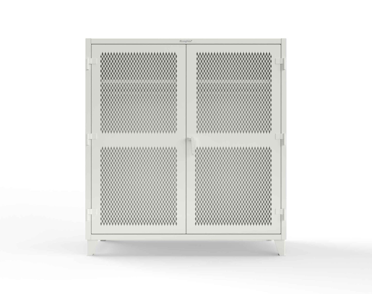 Extreme Duty 12 GA Ventilated (Diamond) Uniform Cabinet with Hanger Rod, 1 Shelf - 72 In. W x 24 In. D x 78 In. H - 66-V-WR-241-9003
