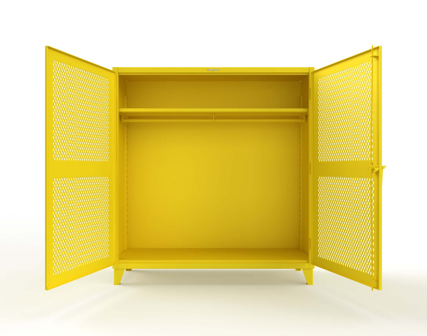 Extreme Duty 12 GA Ventilated (Diamond) Uniform Cabinet with Hanger Rod, 1 Shelf - 72 In. W x 24 In. D x 78 In. H - 66-V-WR-241-1021