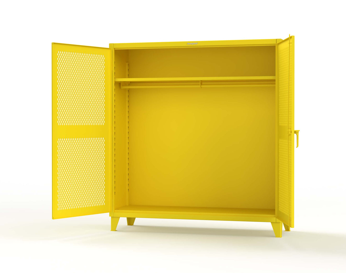Extreme Duty 12 GA Ventilated (Diamond) Uniform Cabinet with Hanger Rod, 1 Shelf - 72 In. W x 24 In. D x 78 In. H - 66-V-WR-241-1021