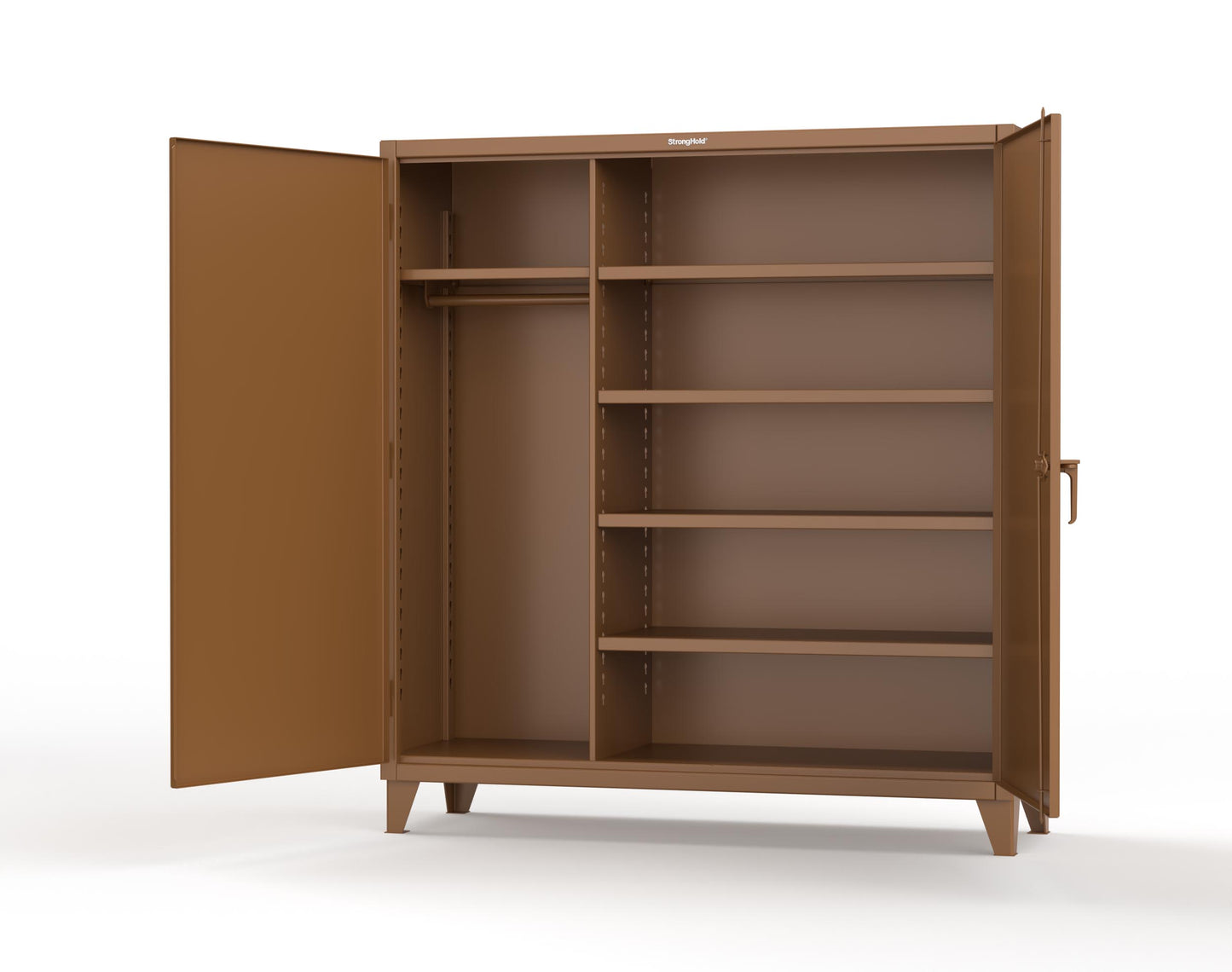 Extreme Duty 12 GA Uniform Cabinet with 5 Shelves - 72 In. W x 24 In. D x 78 In. H - 66-W-245-8008