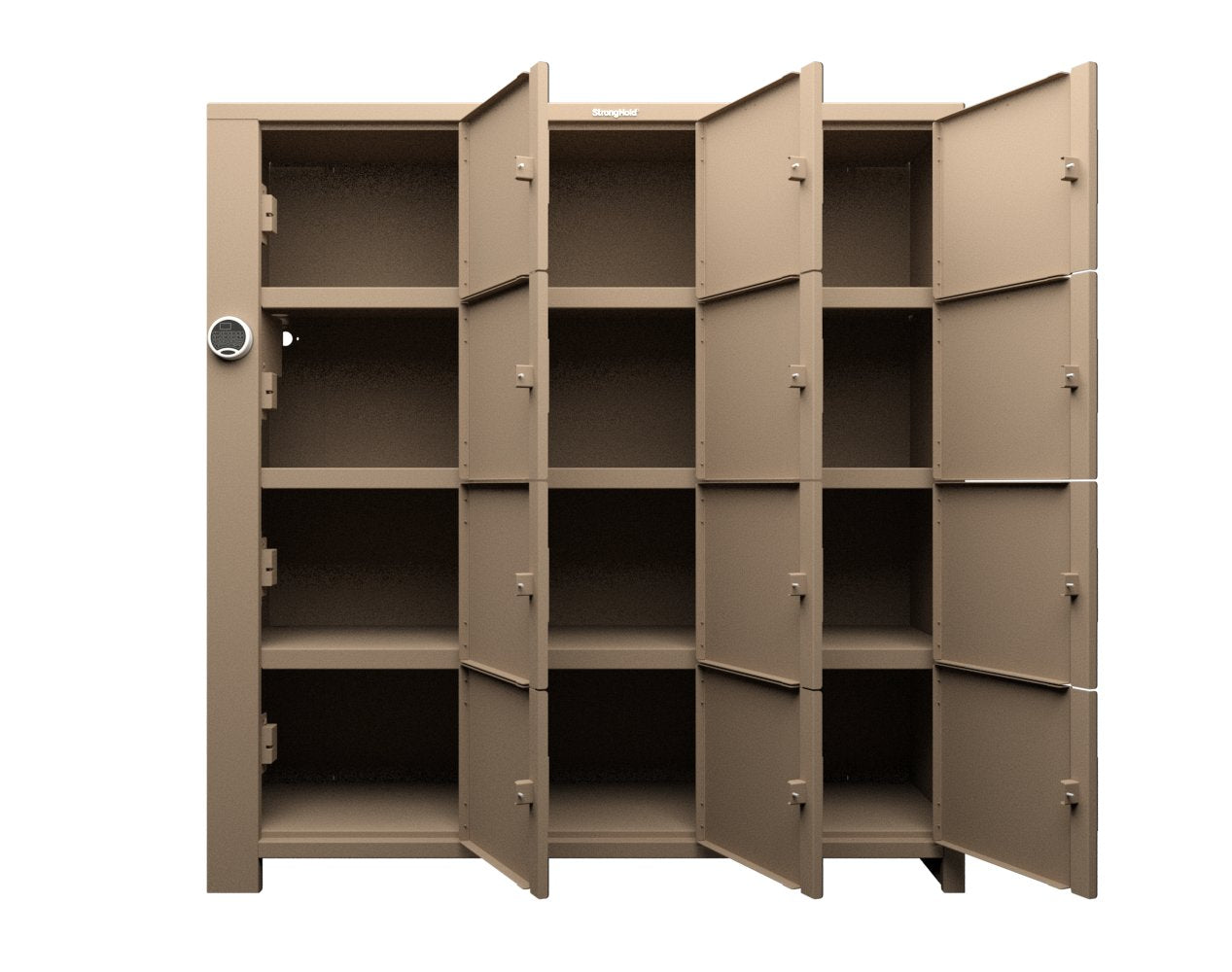 Extra Heavy Duty SIMPLE Locker - Single Input Multi-Point Locking Entry - Access Control Locker with 12 Solid Doors - 72" W x 24" D x 75" H