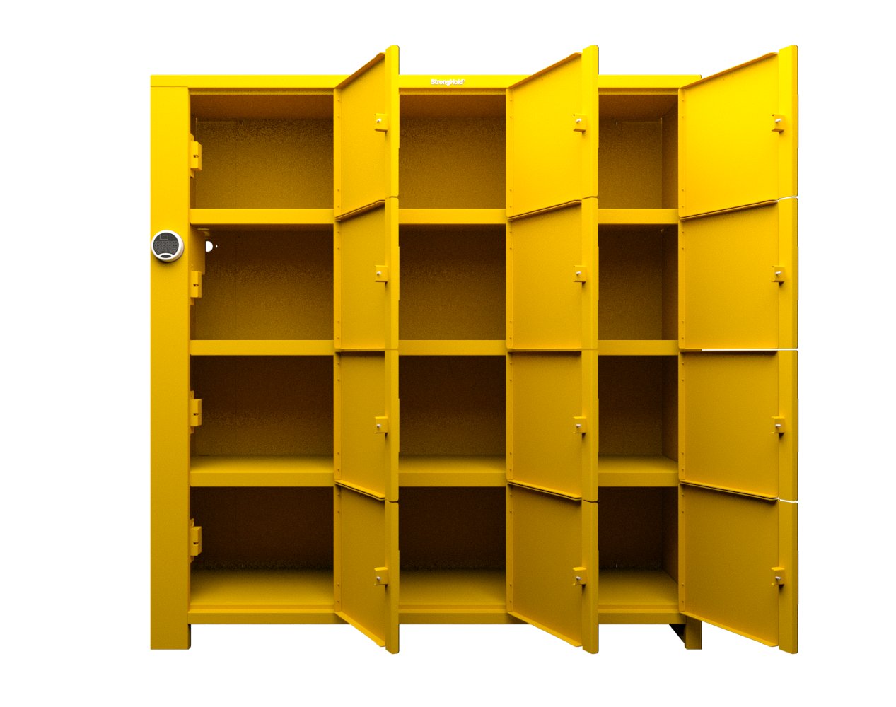 Extra Heavy Duty SIMPLE Locker - Single Input Multi-Point Locking Entry - Access Control Locker with 12 Solid Doors - 72" W x 24" D x 75" H