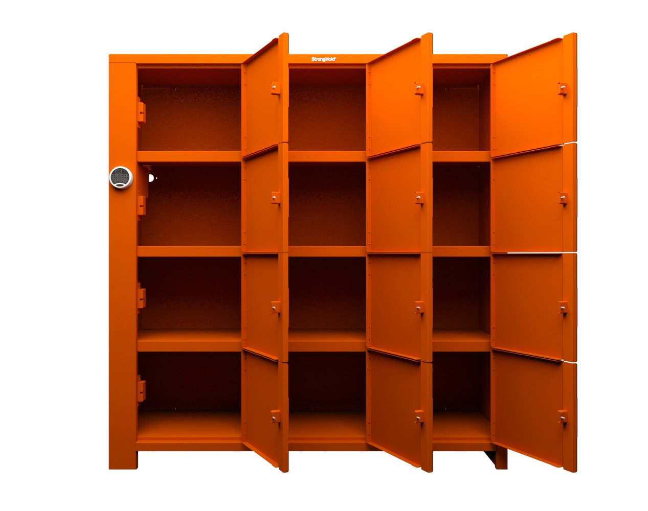 Extra Heavy Duty SIMPLE Locker - Single Input Multi-Point Locking Entry - Access Control Locker with 12 Solid Doors - 72" W x 24" D x 75" H
