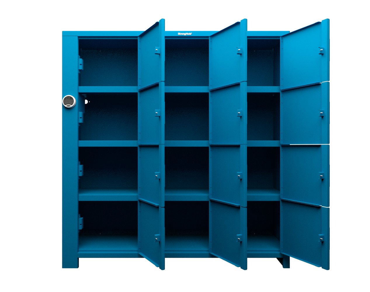 Extra Heavy Duty SIMPLE Locker - Single Input Multi-Point Locking Entry - Access Control Locker with 12 Solid Doors - 72" W x 24" D x 75" H