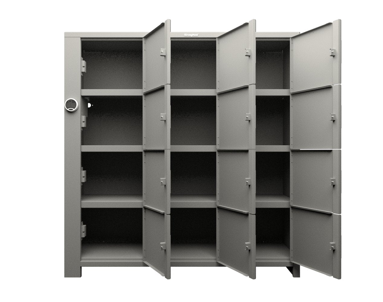 Extra Heavy Duty SIMPLE Locker - Single Input Multi-Point Locking Entry - Access Control Locker with 12 Solid Doors - 72" W x 24" D x 75" H