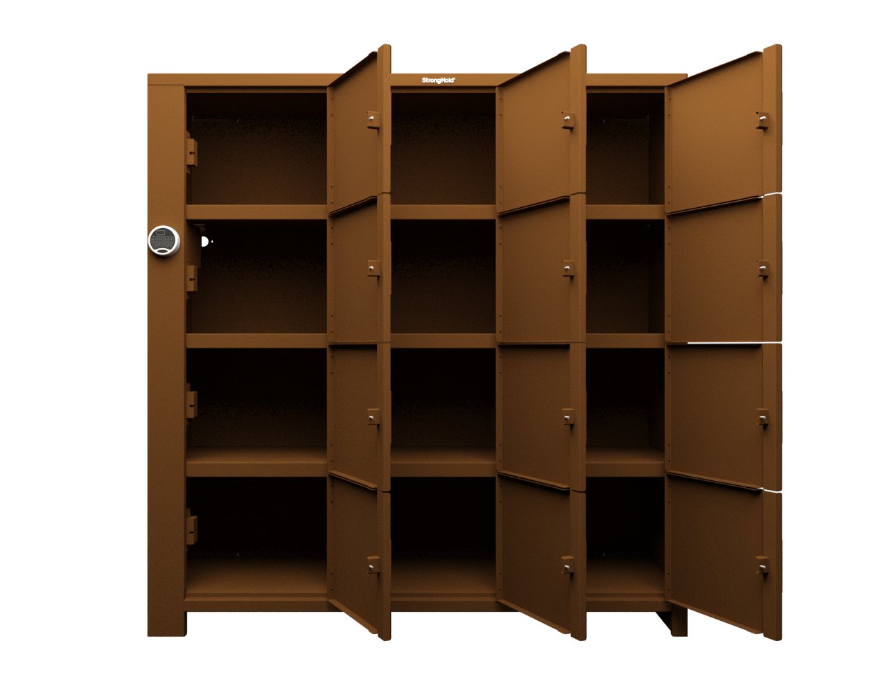 Extra Heavy Duty SIMPLE Locker - Single Input Multi-Point Locking Entry - Access Control Locker with 12 Solid Doors - 72" W x 24" D x 75" H