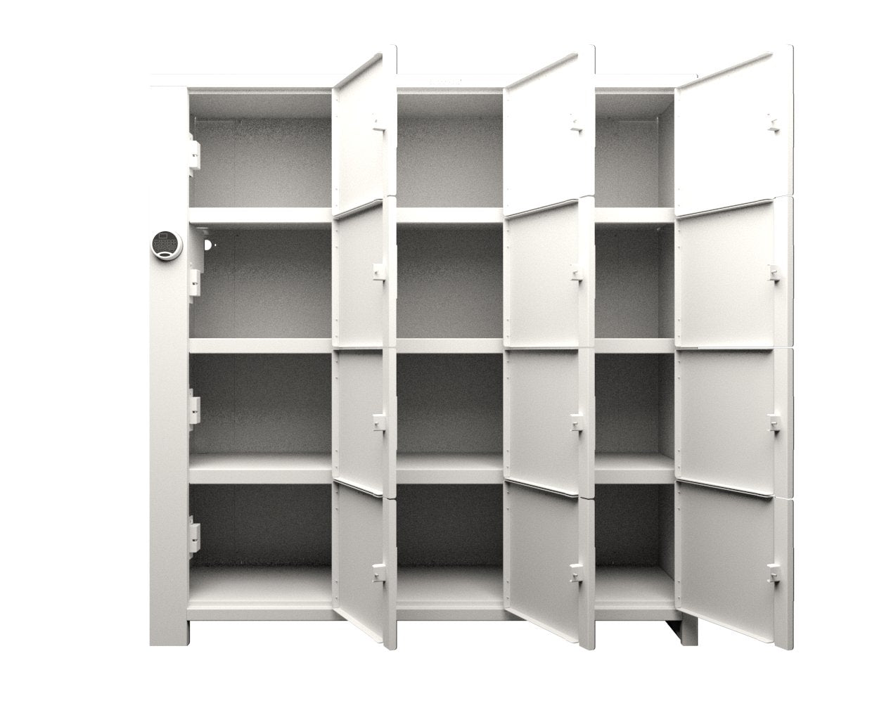 Extra Heavy Duty SIMPLE Locker - Single Input Multi-Point Locking Entry - Access Control Locker with 12 Solid Doors - 72" W x 24" D x 75" H