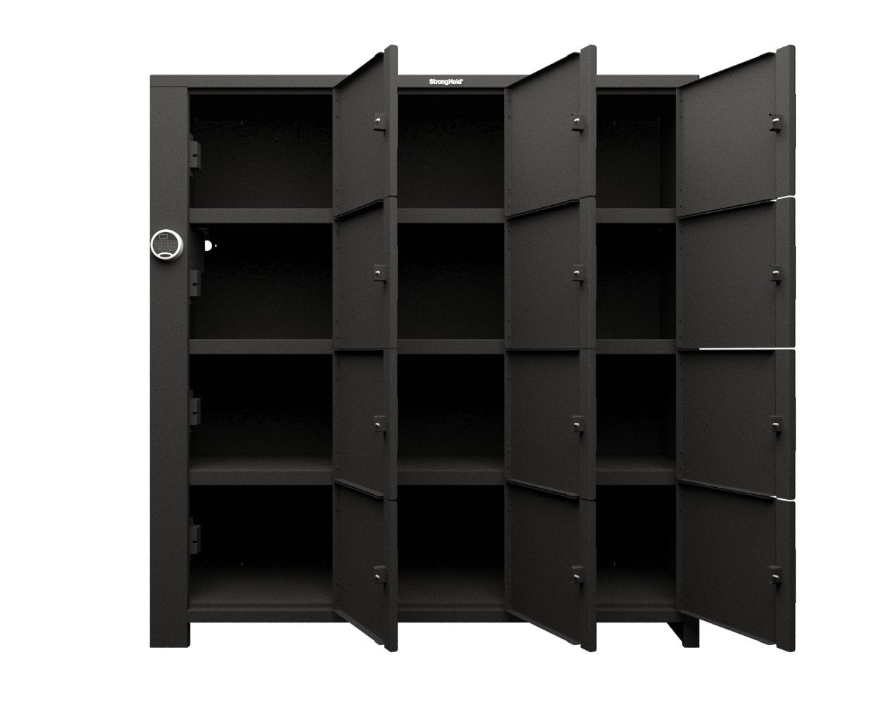Extra Heavy Duty SIMPLE Locker - Single Input Multi-Point Locking Entry - Access Control Locker with 12 Solid Doors - 72" W x 24" D x 75" H