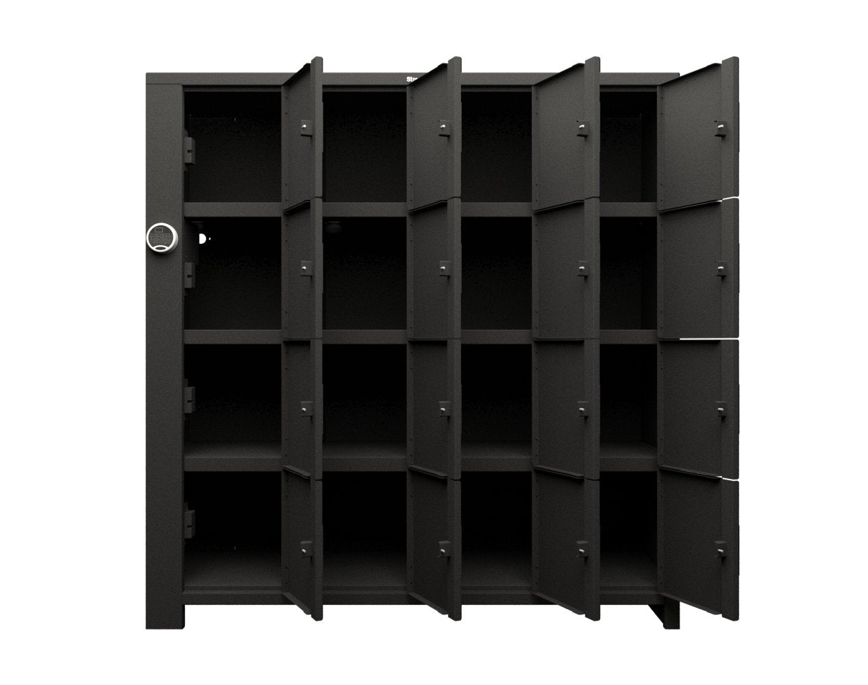 Extra Heavy Duty SIMPLE Locker - Single Input Multi-Point Locking Entry - Access Control Locker with 16 Solid Doors - 72" W x 24" D x 75" H