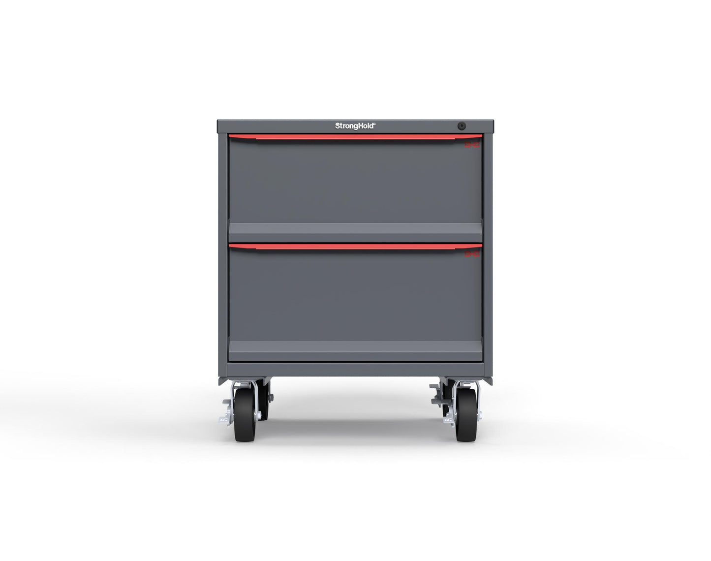 Modular Drawer 14 GA Storage Cabinet with 2 total Drawers - 30 In. W x 29 In. D x 36 In H. - 11" Drawers x 1, 12" Drawers x 1 - 6" Casters - 30 In. W x 29 In. D x 36 In H - S3036-PCDAS-0201DS-3001