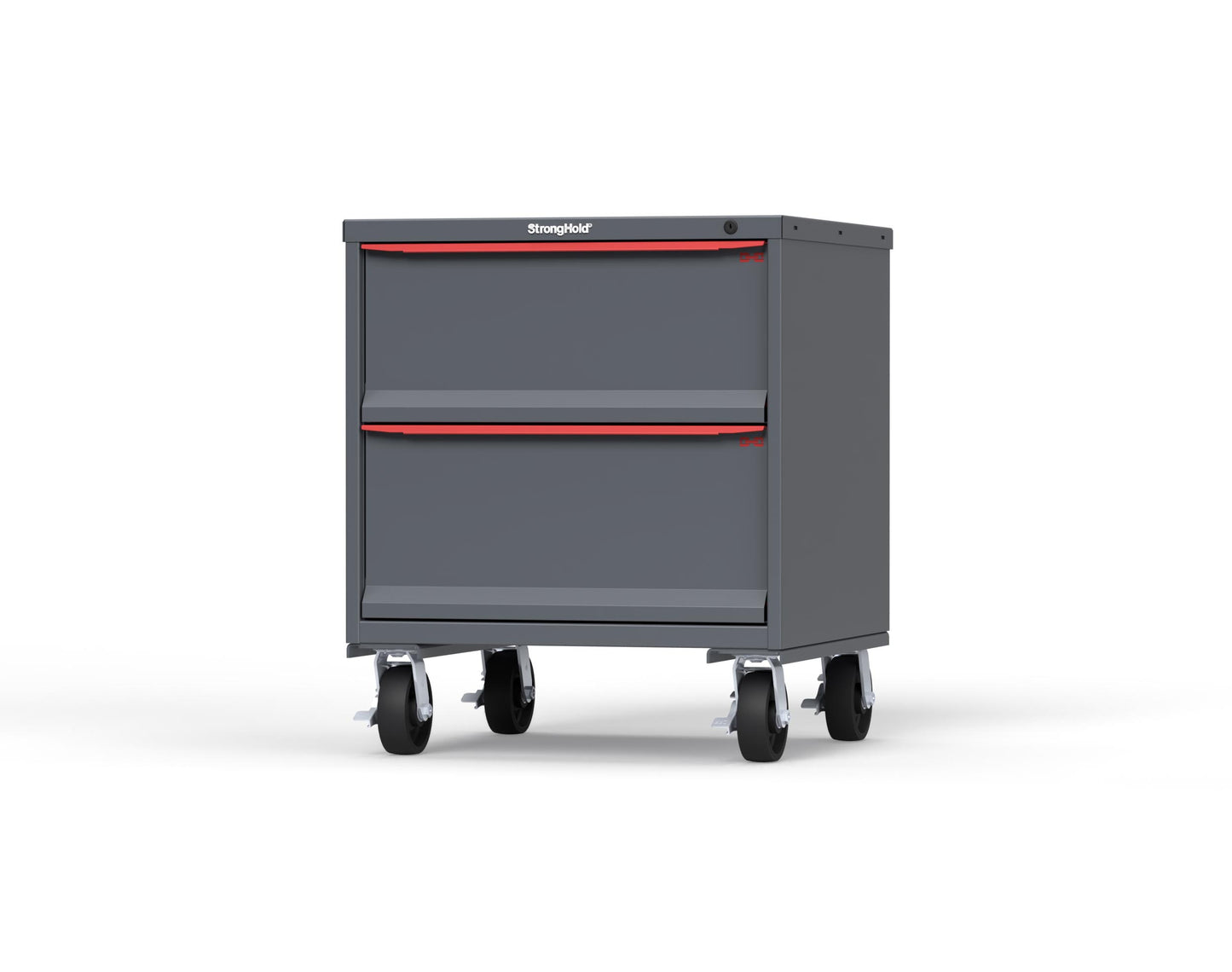 Modular Drawer 14 GA Storage Cabinet with 2 total Drawers - 30 In. W x 29 In. D x 36 In H. - 11" Drawers x 1, 12" Drawers x 1 - 6" Casters - 30 In. W x 29 In. D x 36 In H - S3036-PCDAS-0201DS-3001
