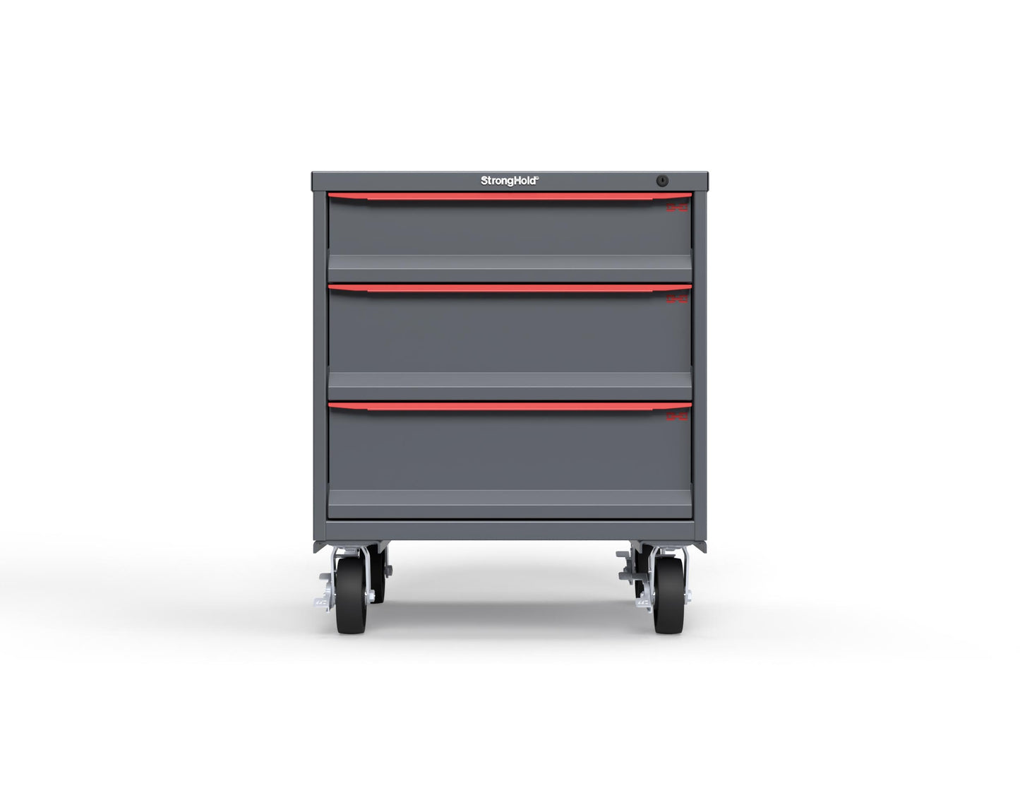 Modular Drawer 14 GA Storage Cabinet with 3 total Drawers - 30 In. W x 29 In. D x 36 In H. - 6" Drawers x 1, 8" Drawers x 2 - 6" Casters - 30 In. W x 29 In. D x 36 In H - S3036-PCDAS-0305DS-3001