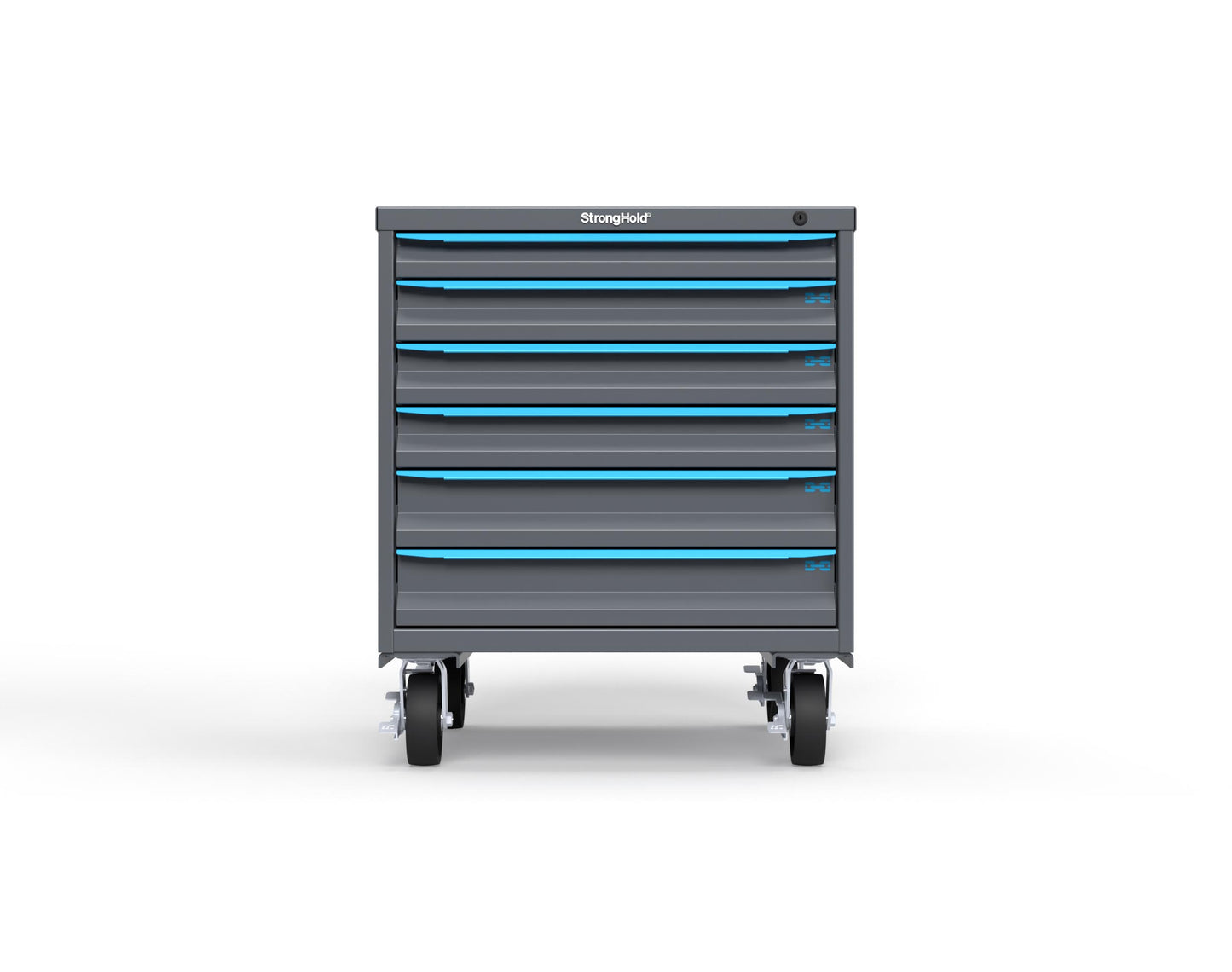 Modular Drawer 14 GA Storage Cabinet with 6 total Drawers - 30 In. W x 29 In. D x 36 In H. - 2" Drawers x 1, 3" Drawers x 3, 4" Drawers x 2 - 6" Casters - 30 In. W x 29 In. D x 36 In H - S3036-PCDAS-0601FS-5012