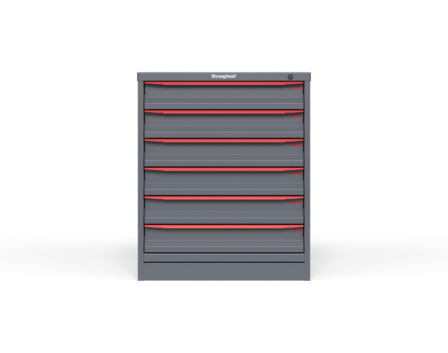 Modular Drawer 14 GA Storage Cabinet with 6 total drawers - 4" Drawers x6 - 3" Integrated Legs - 30 In. W x 29 In. D x 36 In H. - S3036-PPDAS-0601DS-3001