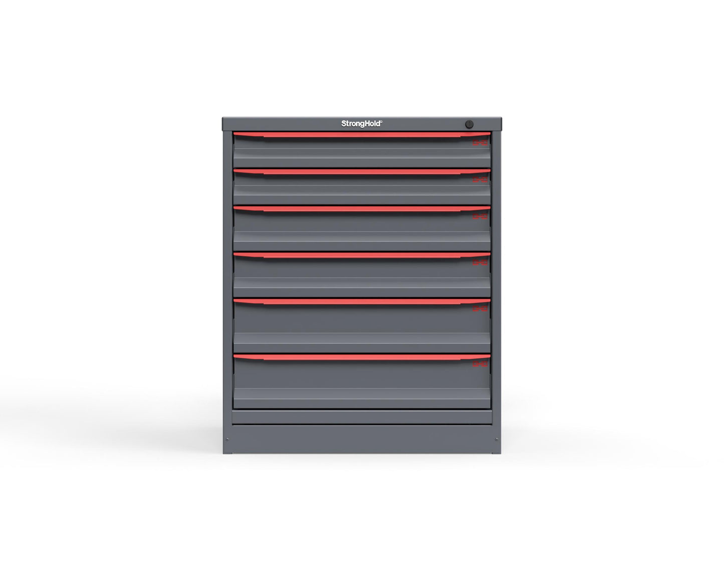 Modular Drawer 14 GA Storage Cabinet with 6 total drawers - 3" Drawers x2, 4" Drawers x2, 5" Drawers x2 - 3" Integrated Legs - 30 In. W x 29 In. D x 36 In H. - S3036-PPDAS-0604DS-3001