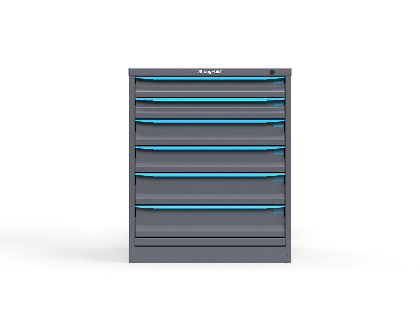 Modular Drawer 14 GA Storage Cabinet with 6 total drawers - 3" Drawers x2, 4" Drawers x2, 5" Drawers x2 - 3" Integrated Legs - 30 In. W x 29 In. D x 36 In H. - S3036-PPDAS-0604FS-5012