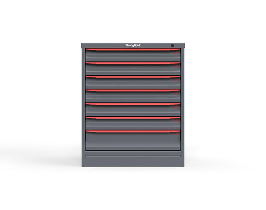 Modular Drawer 14 GA Storage Cabinet with 7 total drawers - 3" Drawers x6, 5" Drawers x1 - 3" Integrated Legs - 30 In. W x 29 In. D x 36 In H. - S3036-PPDAS-0703DS-3001