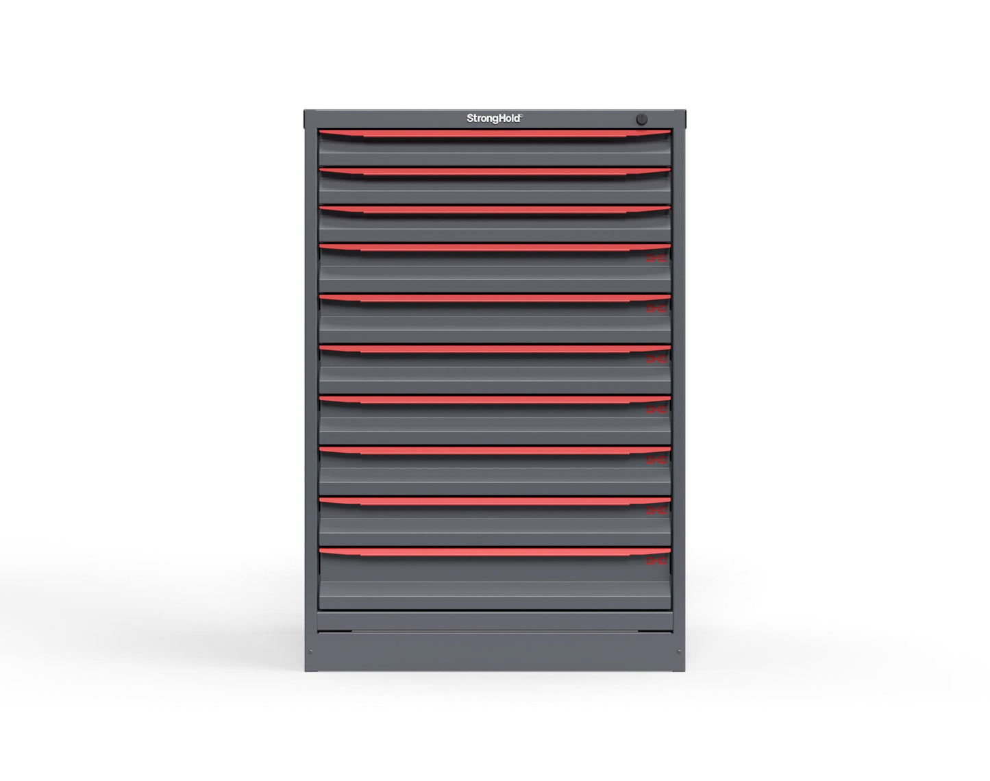 Modular Drawer 14 GA Storage Cabinet with 10 total drawers -2" Drawers x3, 3" Drawers x6, 4" Drawers x1 - 3" Integrated Legs - 30 In. W x 29 In. D x 44 In H. - S3044-PPDAS-1002DS-3001
